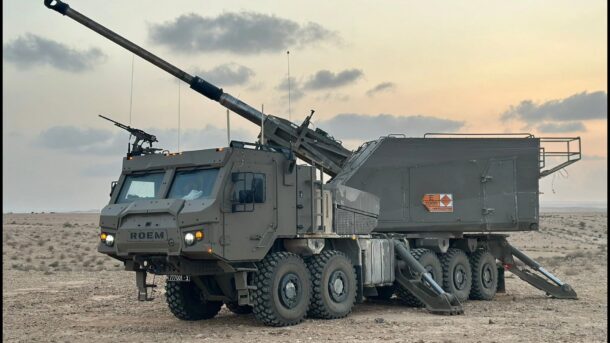 Elbit SIGMA 155mm wheeled self-propelled howitzer, designated Roem in Israeli service