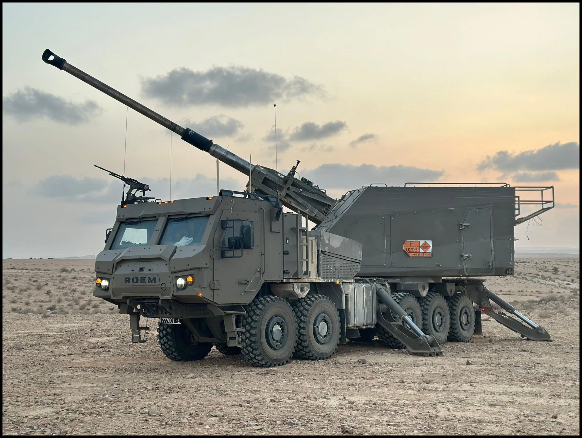 Elbit SIGMA 155mm wheeled self-propelled howitzer, designated Roem in Israeli service